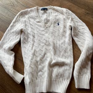 Knit V-neck Polo Sweater